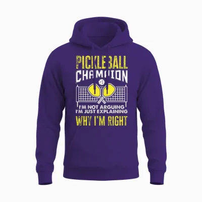 Pickleball Champion Funny Pickleball Gift Unisex Hoodie - Purple
