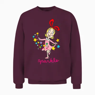 Grinch Cindy Lou Who Sparkle Officially Licensed Unisex Sweatshirt - Maroon