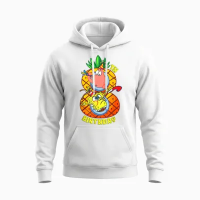 Mademark X Spongebob Squarepants - Spongebob Patrick 8th Birthday Pineapple Eighth Birthday Boy Unisex Hoodie - White