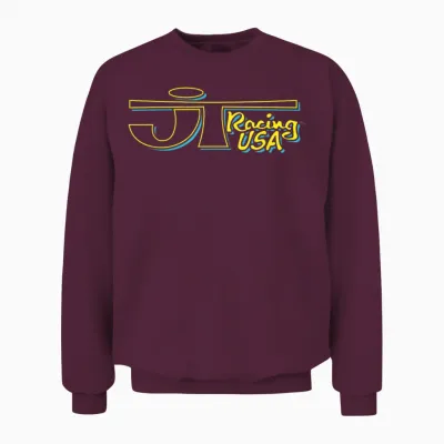Yellow and Blue Jt Racing Logo T-Shirt, Black, S Unisex Sweatshirt - Maroon