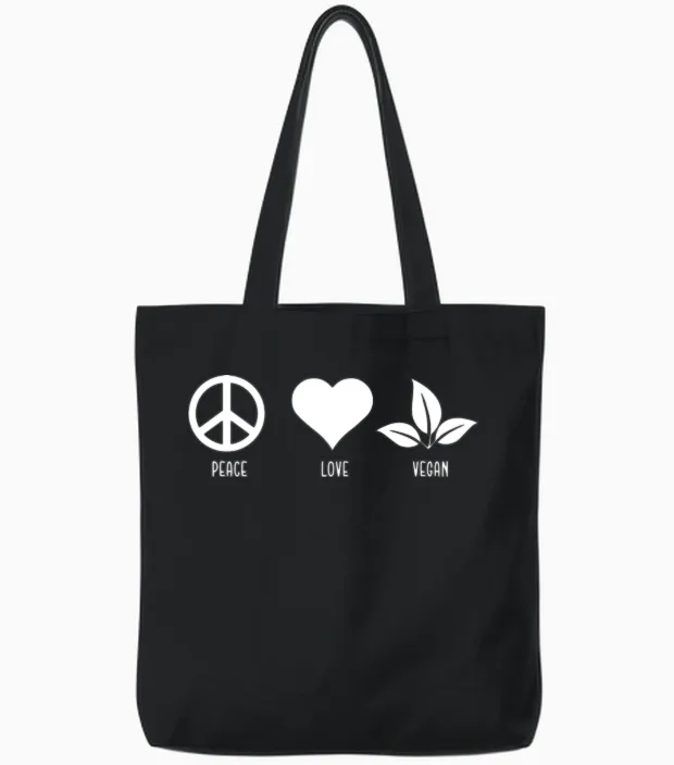Funny Vegan Quote Gift Memes & Humor Gift Tote Bags in Black