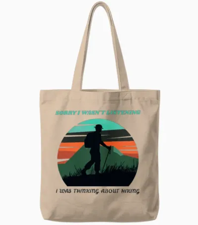Thinking About Hiking - Hiking Tote Bags - Natural