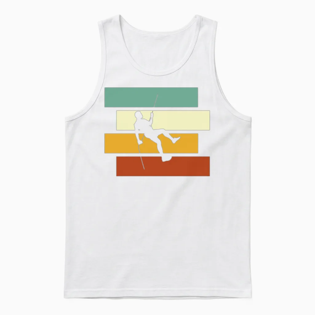 Climbing Retro Unisex Tank Top in White