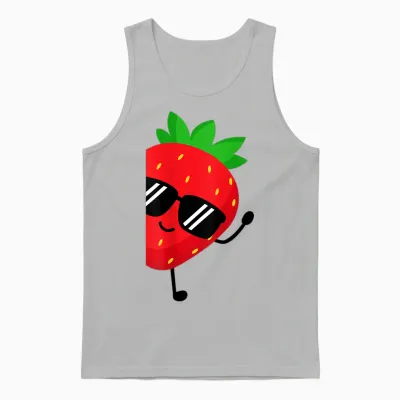 Kinder-Erdbeer-Shirt Für Jungen Oder Mädchen, Niedliches Erdbeer-Geschenk Unisex Tank Top - Ash
