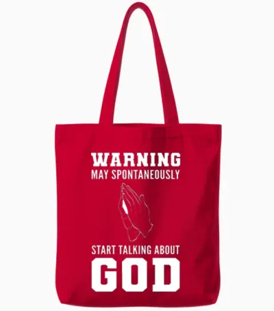 May Spontaneously Start Talking About God Pastor Tote Bags - Red