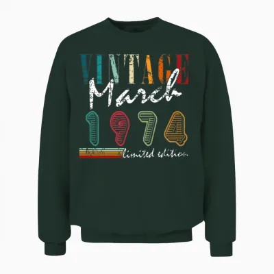 Gift Legend March 1974. Gift March 1974. March. Unisex Sweatshirt - Forest