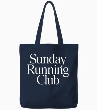 Sunday Running Club X Jogger Jogging Runner Fitness Gym Back Tote Bags - Navy