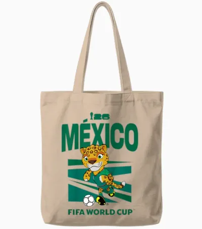 Kids Fifa World Cup26 Mexico Mascot Ball Tote Bags - Natural