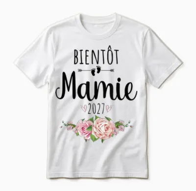 Annonce Grossesse Grand-Mère 2027 Unisex T-Shirt - White