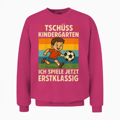Kinder Einschulung Junge Fußball Schulkind Kindergartenabgänger Unisex Sweatshirt - Heliconia