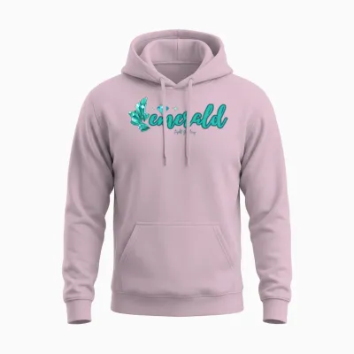 Emerald Gemstone Jewel Unisex Hoodie - Light Pink