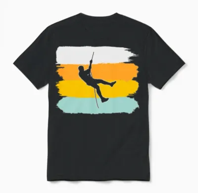 Climbing Retro Unisex T-Shirt - Black