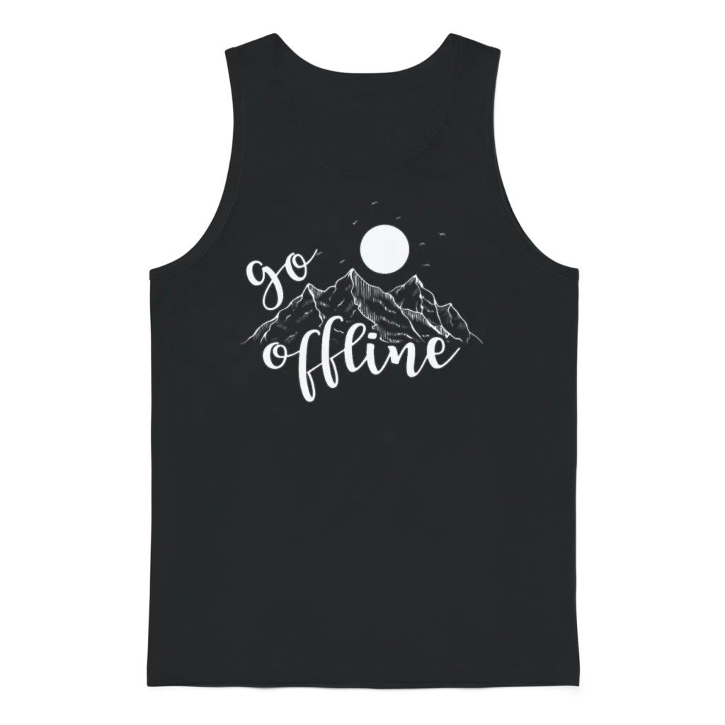 Go Offline Hiking Nature โ & Outdoors Unisex Tank Top - Black