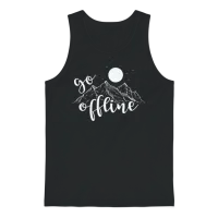Go Offline Hiking Nature — & Outdoors Unisex Tank Top - Black – 1