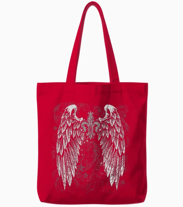 Grunge Wings Angel on Back Y2k 2000s Goth Vintage Harajuku Tote Bags in Red