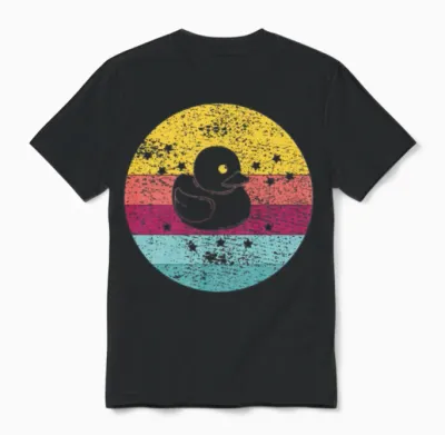 Bath Duck Retro Unisex T-Shirt - Black