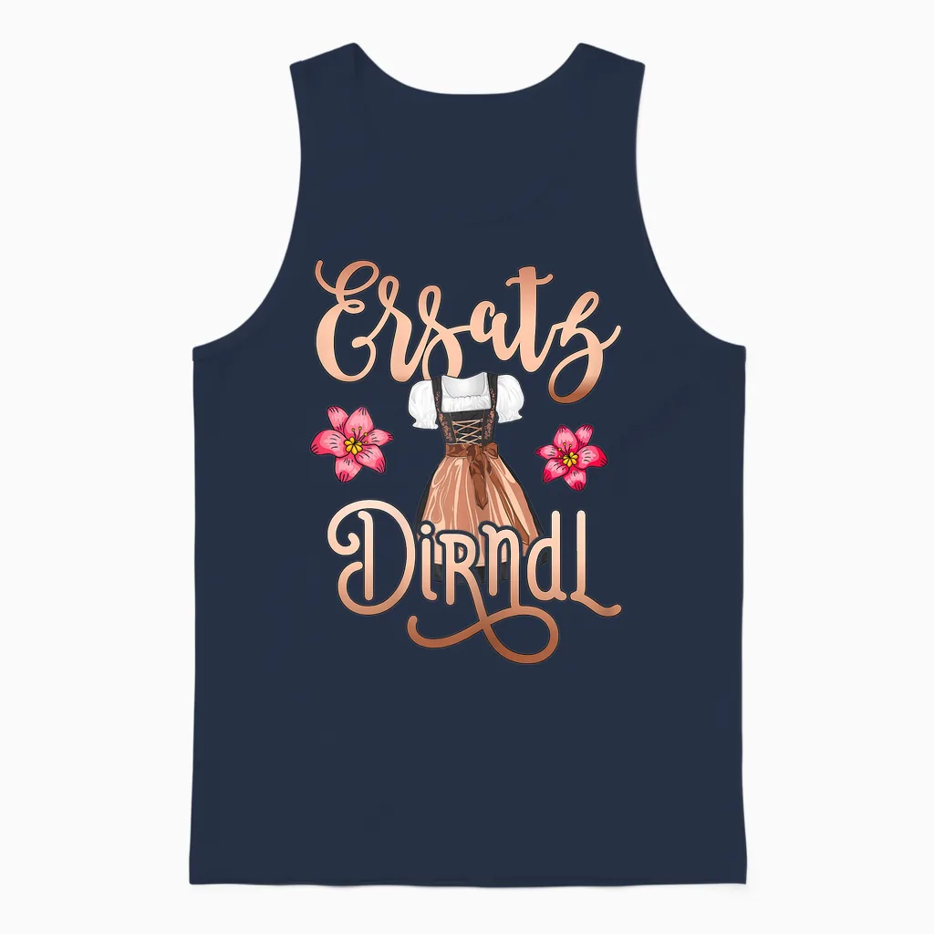 Trachtenshirt Damen Ersatz Dirndl Shirt Frauen Trachten T-Shirt, Schwarz, Kurzarm Unisex Tank Top in Navy