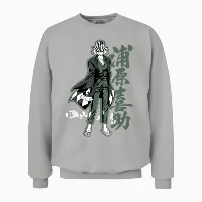 Bleach Kisuke Mit Vertikalem Kanji Unisex Sweatshirt - Ash