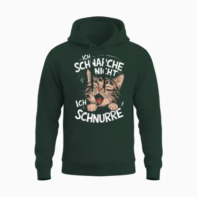 T-Shirt with German Text "ich Schnarche Nicht Ich Schnurre Katzen" [german, Black Unisex Hoodie - Forest