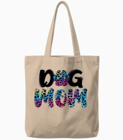 Dog Mom Tote Bags - Natural