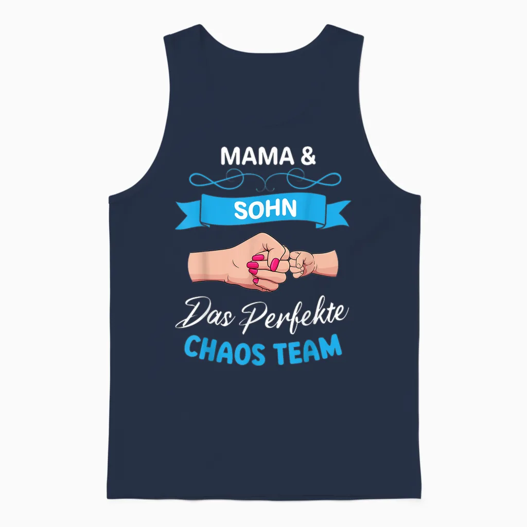 Mama Und Sohn Partnerlook Das Perfekte Chaos Team Muttertag Unisex Tank Top in Navy