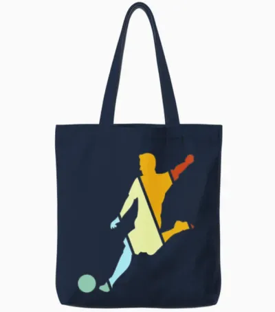 Soccer Retro Tote Bags - Navy