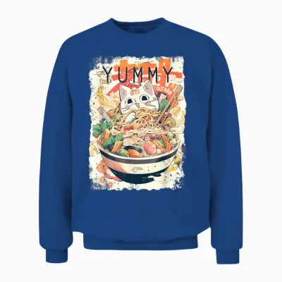 Ramen Nudeln Katze Japan Y2k Kawaii Retro Katzen Manga Anime Unisex Sweatshirt - Royal