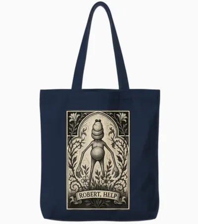 Marcus the Worm Meme I Don't Like This Rock Meme Brainrot Tote Bags - Navy