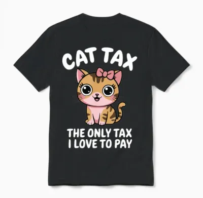 Cat Tax Paid Meme - Funny Cute Cat Lover Gift Unisex T-Shirt - Black