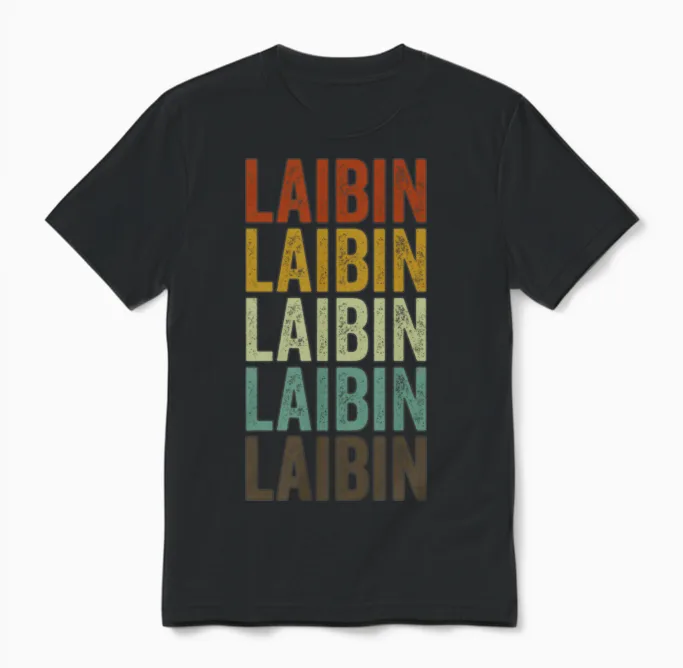 Laibin China Retro Vintage Unisex T-Shirt - Black