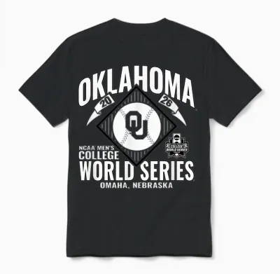 Oklahoma Sooners College World Series 2026 Cws Baseball Unisex T-Shirt - Black