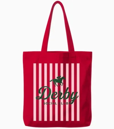 Funny Derby Social Club Vibes Friends Weekend Party Humor Tote Bags - Red