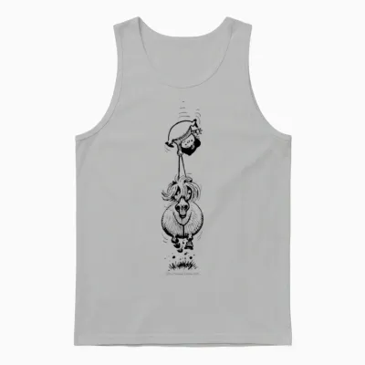 Ponyupsidedown Thelwell Cartoon Unisex Tank Top - Ash