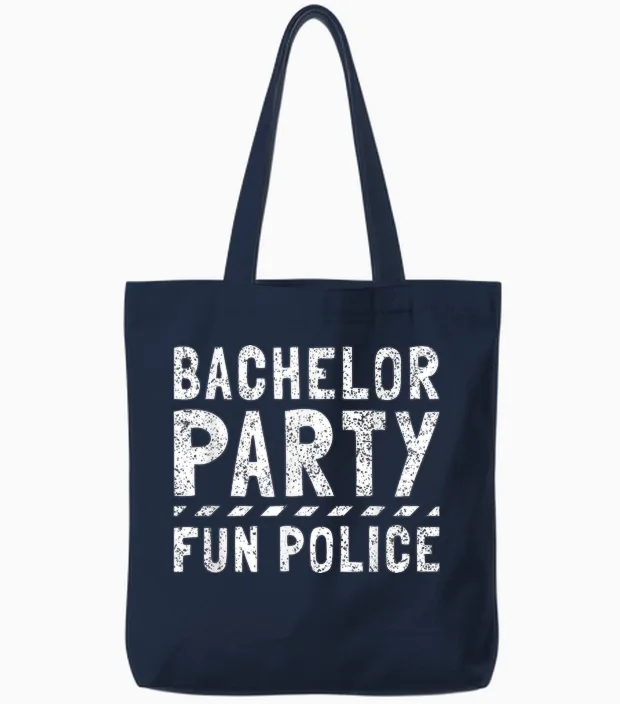 Junggesellenabschied Spaß Polizei Lustig Abgenutzt Tote Bags in Navy