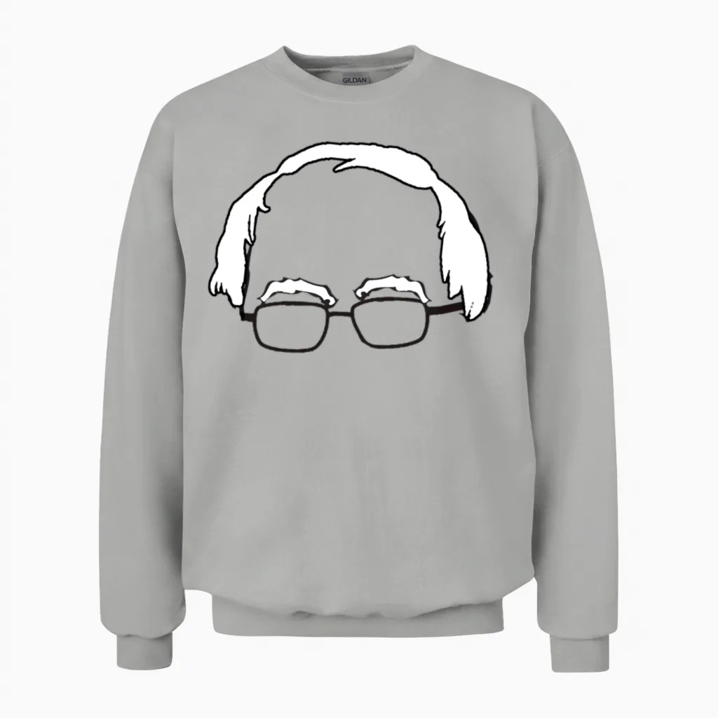 Blue Bernie Head Unisex Sweatshirt in Ash