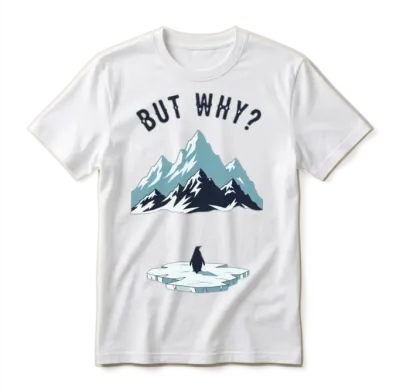 Nihilist Penguin but Why | Funny Existential Meme Unisex T-Shirt - White