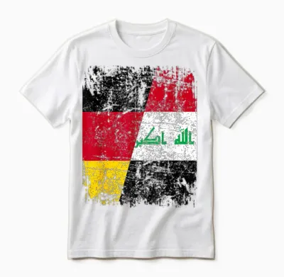 Irak Deutschland Flagge | Damen Herren Kinder | Irak Unisex T-Shirt - White