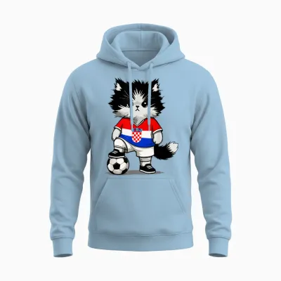Kroatische Flagge Herren Damen Kinder Kroatien Unisex Hoodie - Light Blue