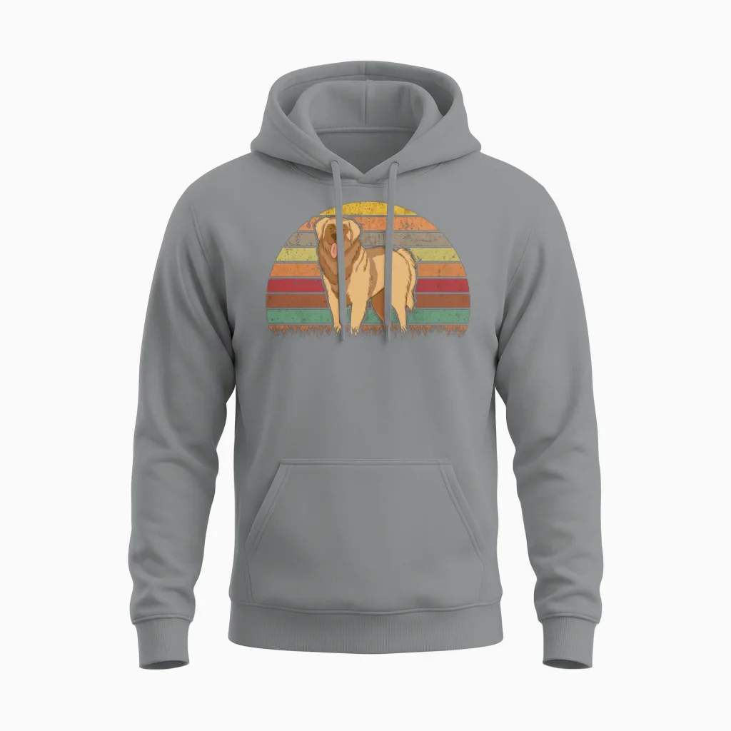 Leonberger Retro Unisex Hoodie in Sport Grey