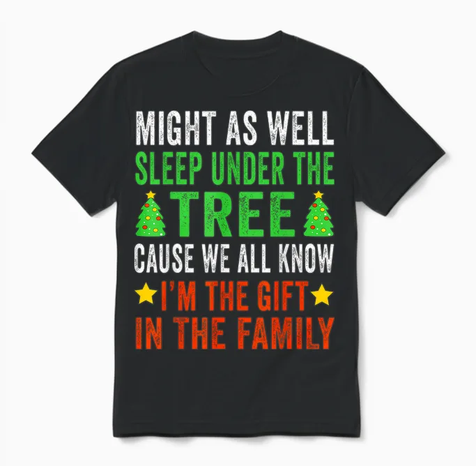 Funny Christmas Kids Christmas Pajamas Girls Boys Unisex T-Shirt in Black
