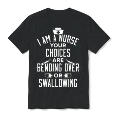 Funny Naughty Nurse Gift Hilarious Nursing with a Kinky Touch Unisex T-Shirt - Black