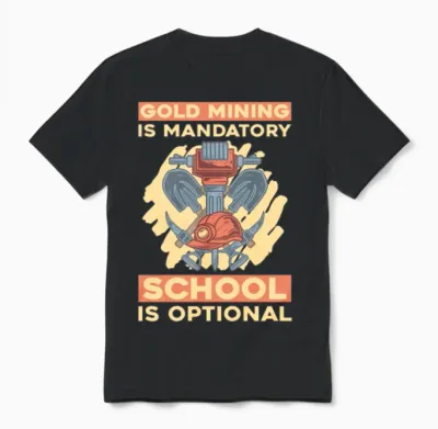 Gold Mining Unisex T-Shirt - Black
