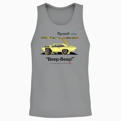 1968 Plymouth Road Runner Salt Flats Yellow Unisex Tank Top - Sport Grey