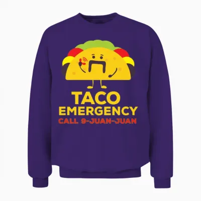 Funny Mexican Tacos Unisex Sweatshirt - Purple