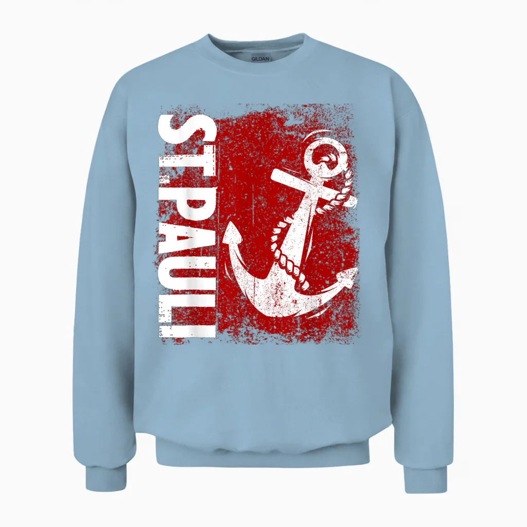 St Pauli Hamburg Paulianer St. Pauli T-Shirt, Black Unisex Sweatshirt in Light Blue