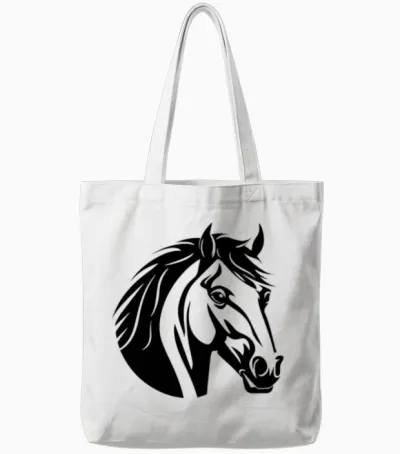 Horse Equine Pony Tote Bags - White