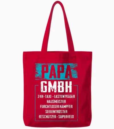 Lustige Papa Vatertagsgeschenke Vatertag Geschenke - Papa Gmbh - Herren - Vatertag-T-Shirt - Schwarz - S Tote Bags - Red