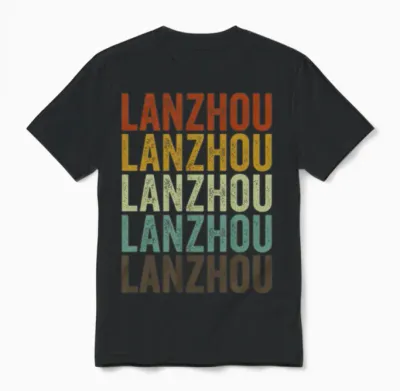 Lanzhou China Retro Vintage Unisex T-Shirt - Black