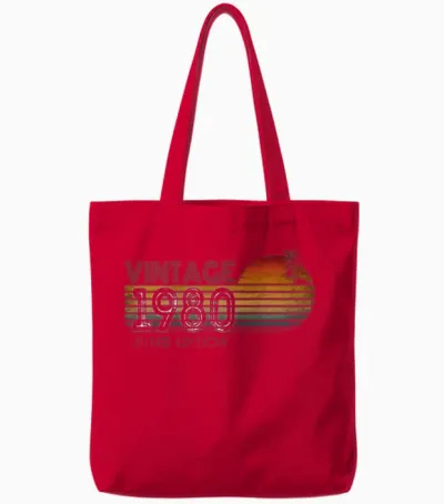 Retro Sunset 1980 Tote Bags - Red