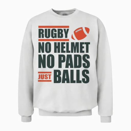 Rugby Unisex Sweatshirt in White